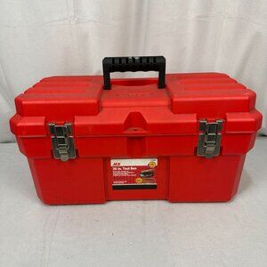 Ace 20 Inch Red Tool Box With Steel Latches & Removable Tray